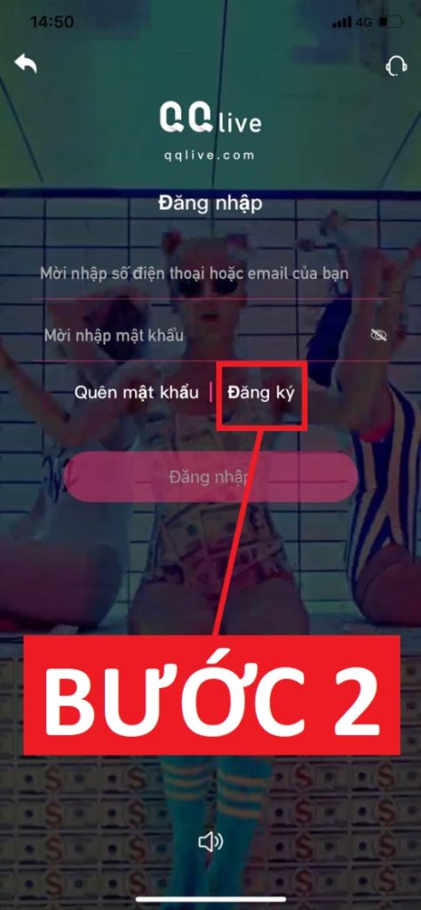 Bước 2: Nhấn Đăng ký trên QQLive
