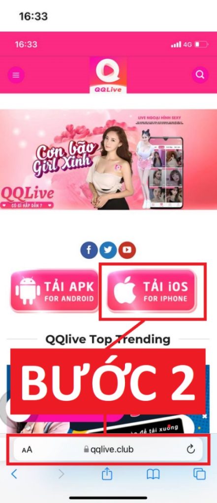 Bước 2: Nhấn tải file QQLive trên iPhone