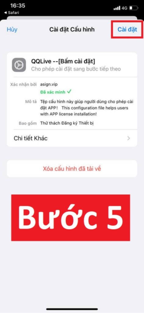 Bước 5: Xác nhận cài đặt QQLive trên iPhone