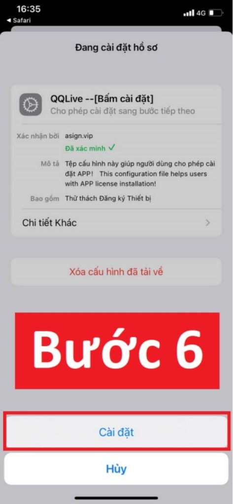 Bước 6: Hoàn tất cài đặt QQLive trên iPhone