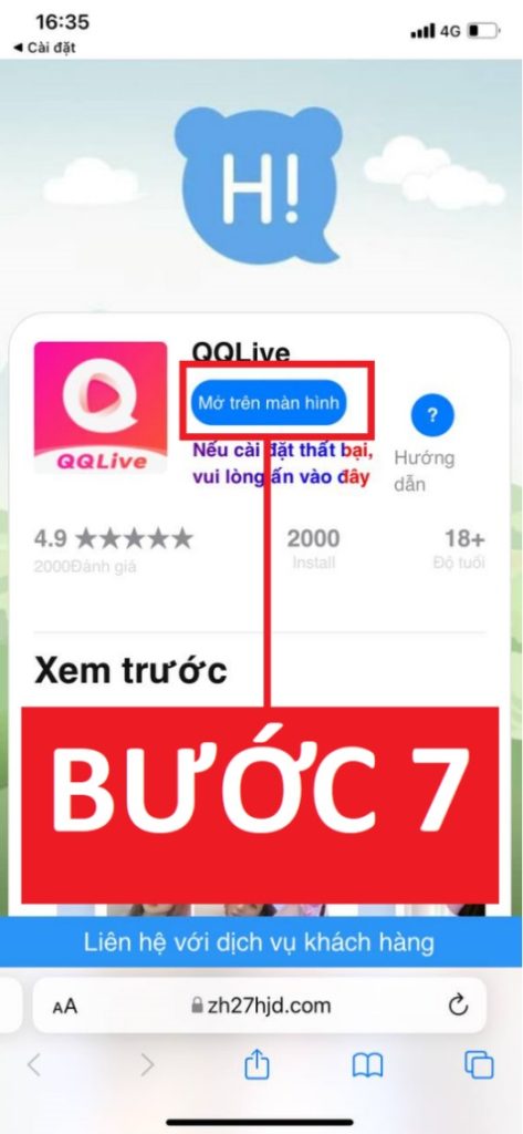Mở QQLive trên iPhone sau khi cài đặt