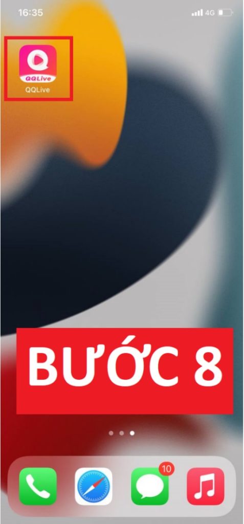 Biểu tượng QQLive trên màn hình chính iPhone