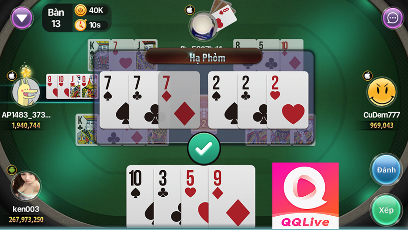 Khui phỏm trên app QQlive