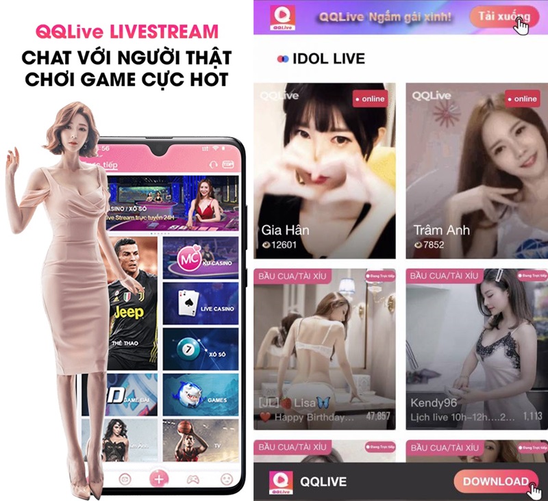 QQLive 5 Sao: Trò Chuyện Thoát Y, Ngắm Gái Xinh & Chơi Game Xịn Nhất 2 qqlive livestream