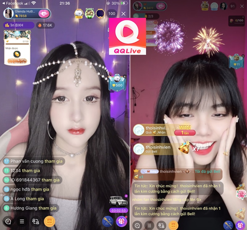 Idol trên Live Chat app show QQLive