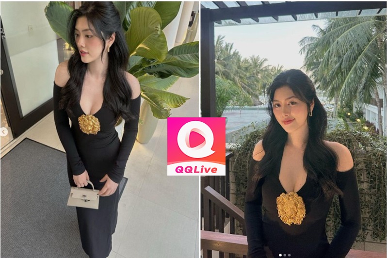 Huỳnh Tiên khoe váy xẻ sâu trên QQLive